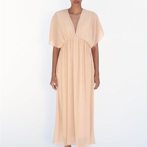 ZARA Pleated Midi Dress NWT